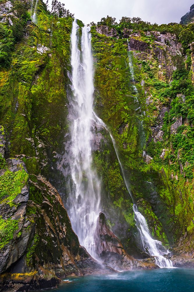Stirling Falls, Milford Sound, Fiordland National Park, South Island, New Zealand art print by Russ Bishop for $57.95 CAD