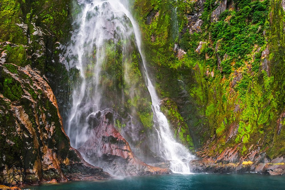 Stirling Falls, Milford Sound, Fiordland National Park, South Island, New Zealand art print by Russ Bishop for $57.95 CAD