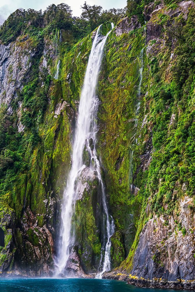 Stirling Falls, Milford Sound, Fiordland National Park, South Island, New Zealand art print by Russ Bishop for $57.95 CAD
