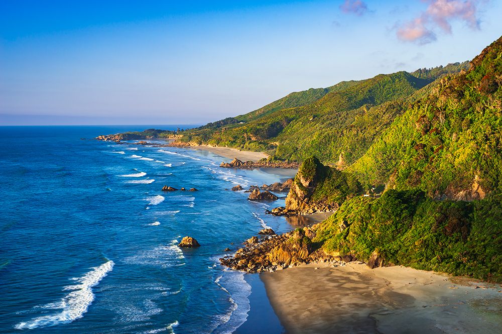 West Coast view from Irimahuwhero Lookout, Paparoa National Park, Punakaiki, New Zealand art print by Russ Bishop for $57.95 CAD