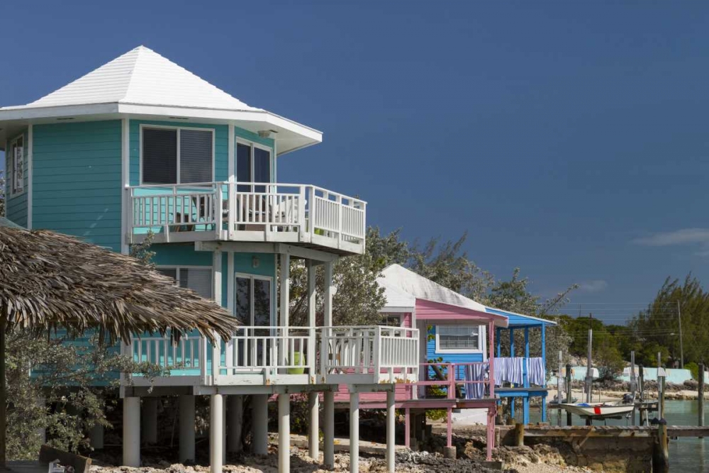 Bahamas, Exuma Island Rental houses on cay art print by Don Paulson for $57.95 CAD