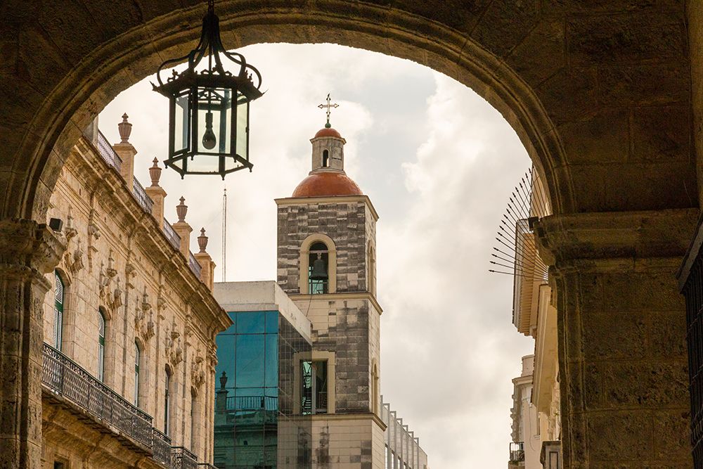 Cuba, Havana. Looking out through archways from the Plaza de Armas. Unesco World Heritage Site. art print by Emily M. Wilson for $57.95 CAD