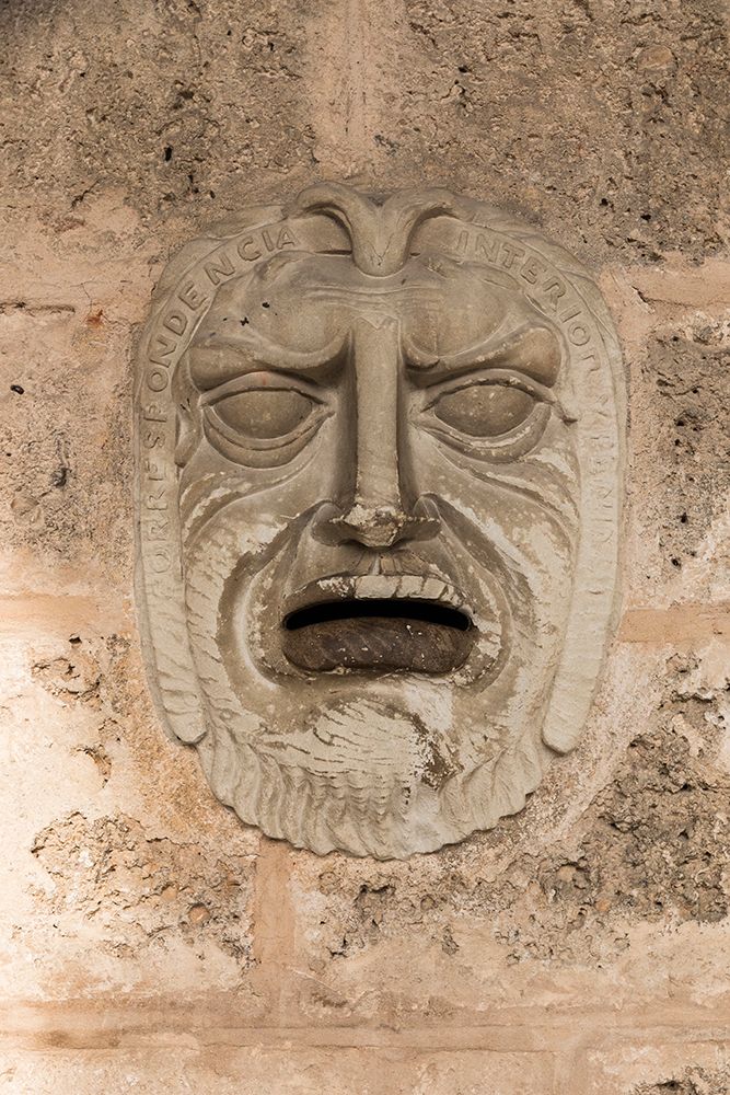 Cuba, Cienfuegos. Stone fountain face. art print by Emily M. Wilson for $57.95 CAD
