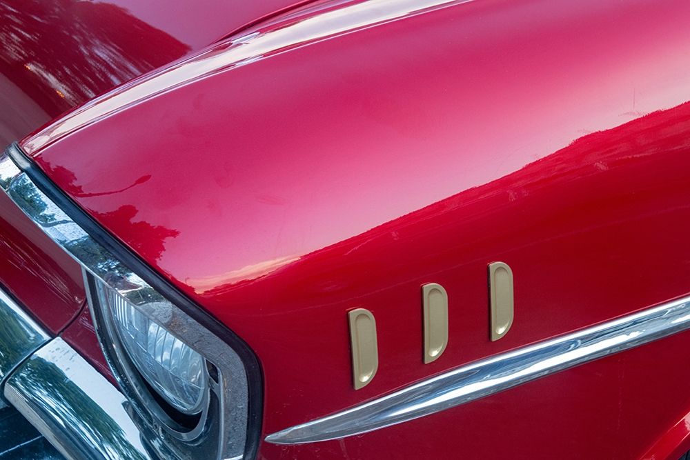 Detail of red 57 Chevrolet Bel Air in Habana-Havana-Cuba art print by Janis Miglavs for $57.95 CAD
