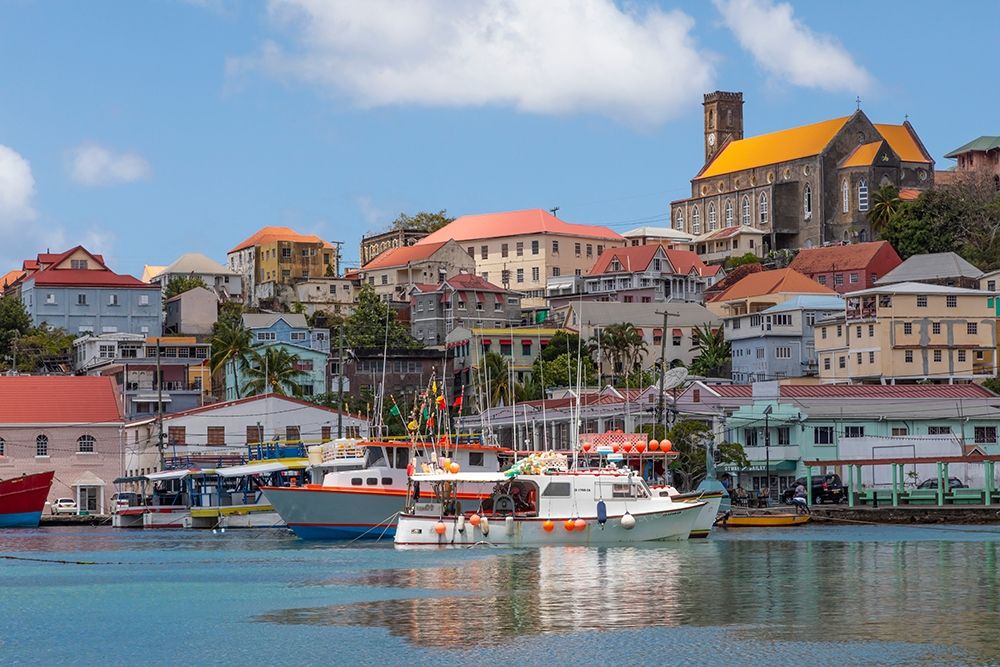 Caribbean-Grenada-St Georges Boats in The Carenage harbor art print by Jaynes Gallery for $57.95 CAD