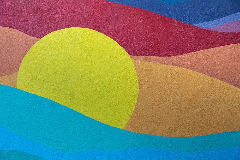 Caribbean-Grenada-St Georges Colorful design painted on cement wall art print by Jaynes Gallery for $57.95 CAD