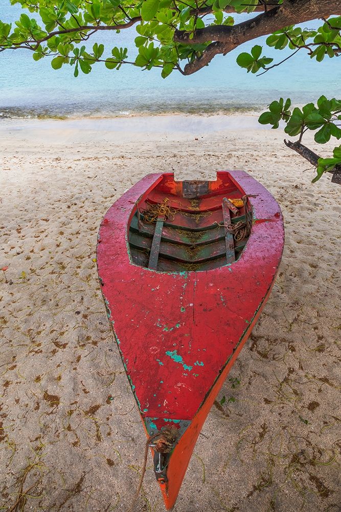 Caribbean-Grenada-Island of Carriacou Wooden fishing boat on beach art print by Jaynes Gallery for $57.95 CAD