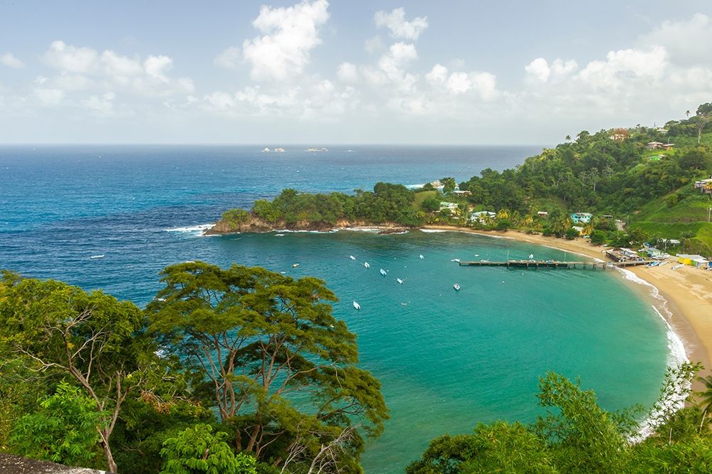 Caribbean-Tobago Parlatuvier Bay and beach landscape art print by Jaynes Gallery for $57.95 CAD