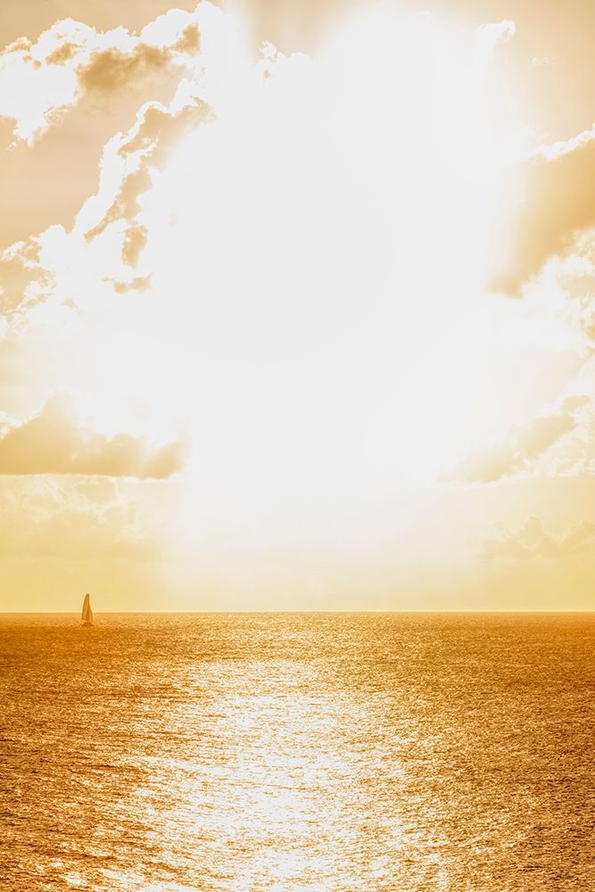 Island of Saint Martin-French Caribbean-sailboat on the water on a bright-sunny day art print by Karen Ann Sullivan for $57.95 CAD