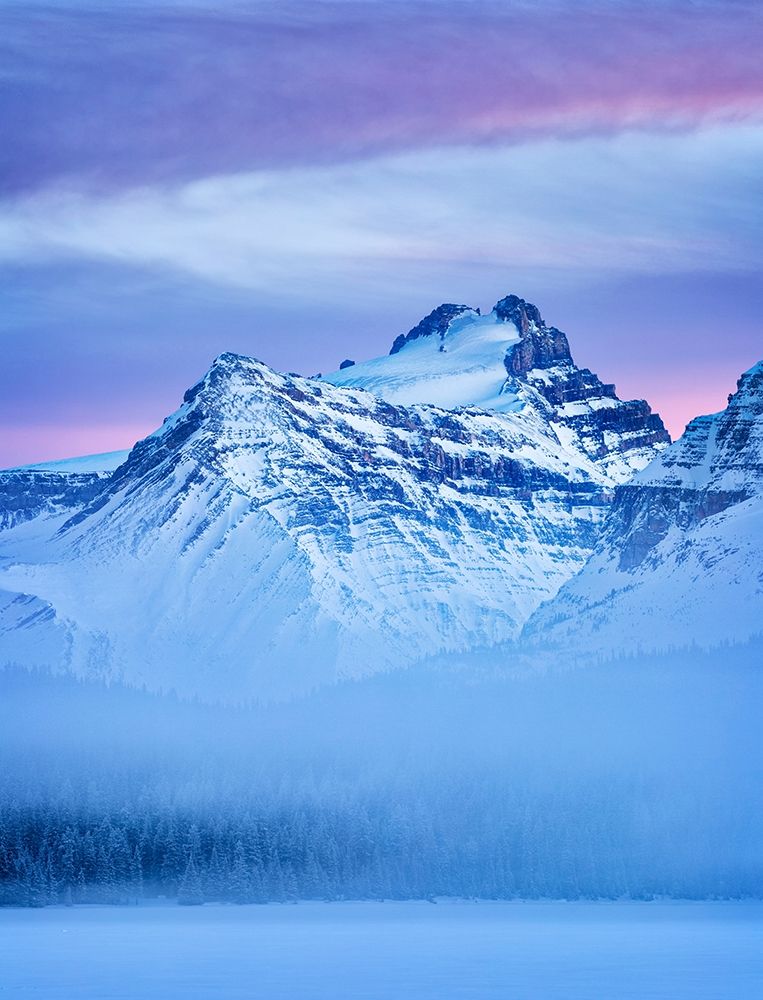 Canada-Alberta-Banff National Park-Dusk and fog at Mount Hector and Bow Lake art print by Ann Collins for $57.95 CAD