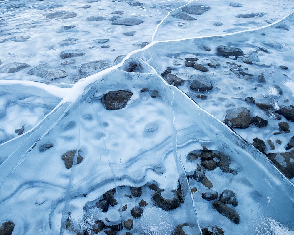 Canada-Alberta-Canmore-Spray Valley Provincial Park-Ice abstract at Spray Lakes art print by Ann Collins for $57.95 CAD