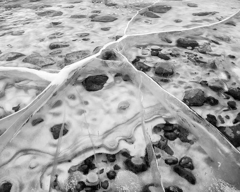 Canada-Alberta-Canmore-Spray Valley Provincial Park-Ice abstract at Spray Lakes art print by Ann Collins for $57.95 CAD