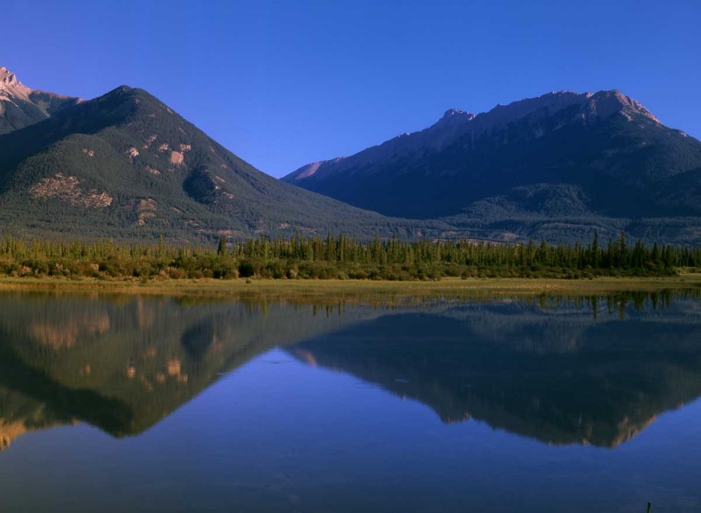 Canada, Alberta, Canadian Rockies and Jasper Lake art print by Mike Grandmaison for $57.95 CAD