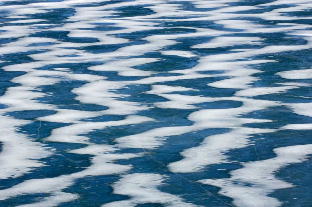 Canada, Alberta Wind pattern of ice and snow art print by Mike Grandmaison for $57.95 CAD