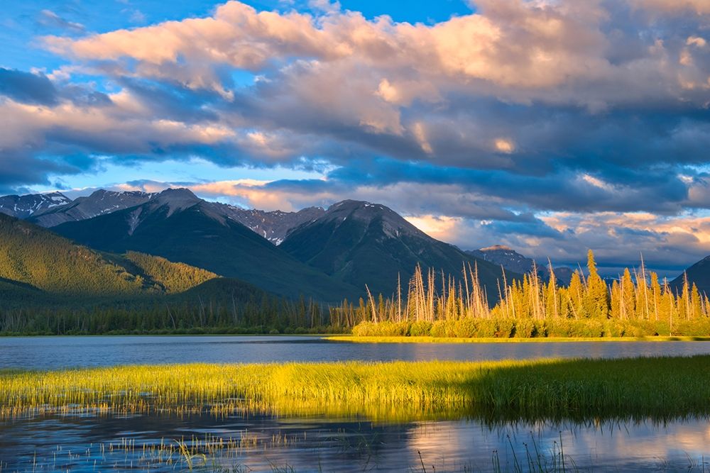 Canada-Alberta-Banff National Park Mountains and lake at sunrise art print by Jaynes Gallery for $57.95 CAD