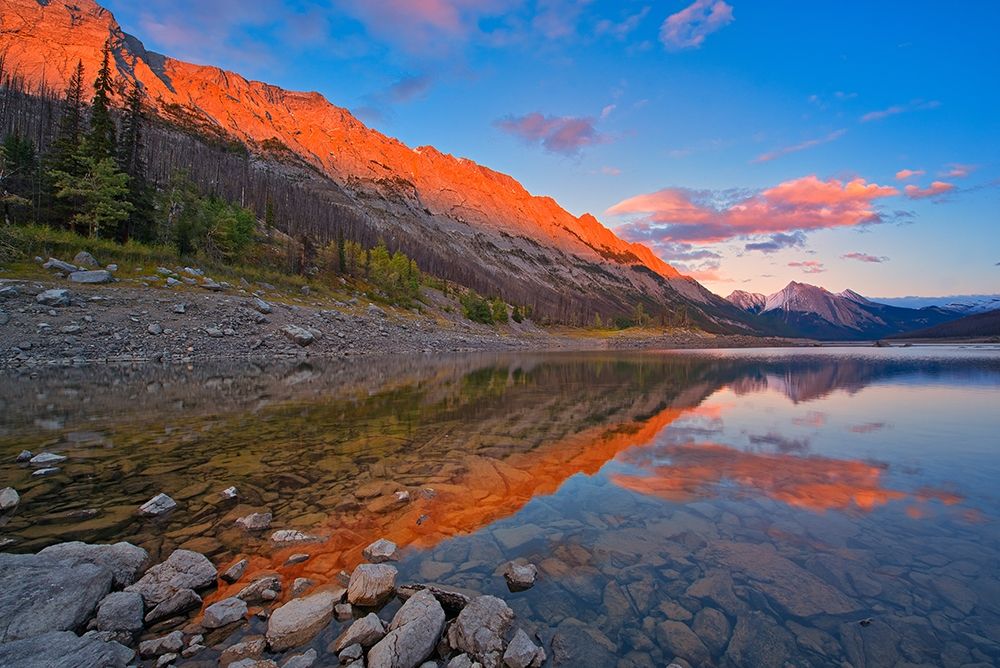 Canada-Alberta-Jasper National Park Sunset on Medicine Lake art print by Jaynes Gallery for $57.95 CAD