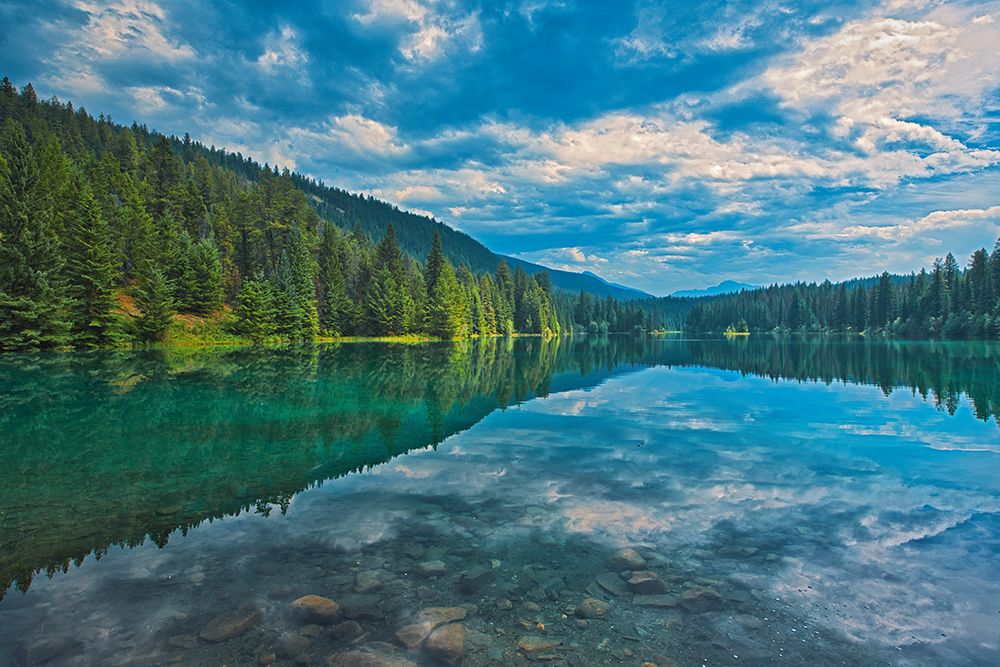 Canada- Alberta- Jasper National Park. Mountain landscape with lake and forest. art print by Jaynes Gallery for $57.95 CAD