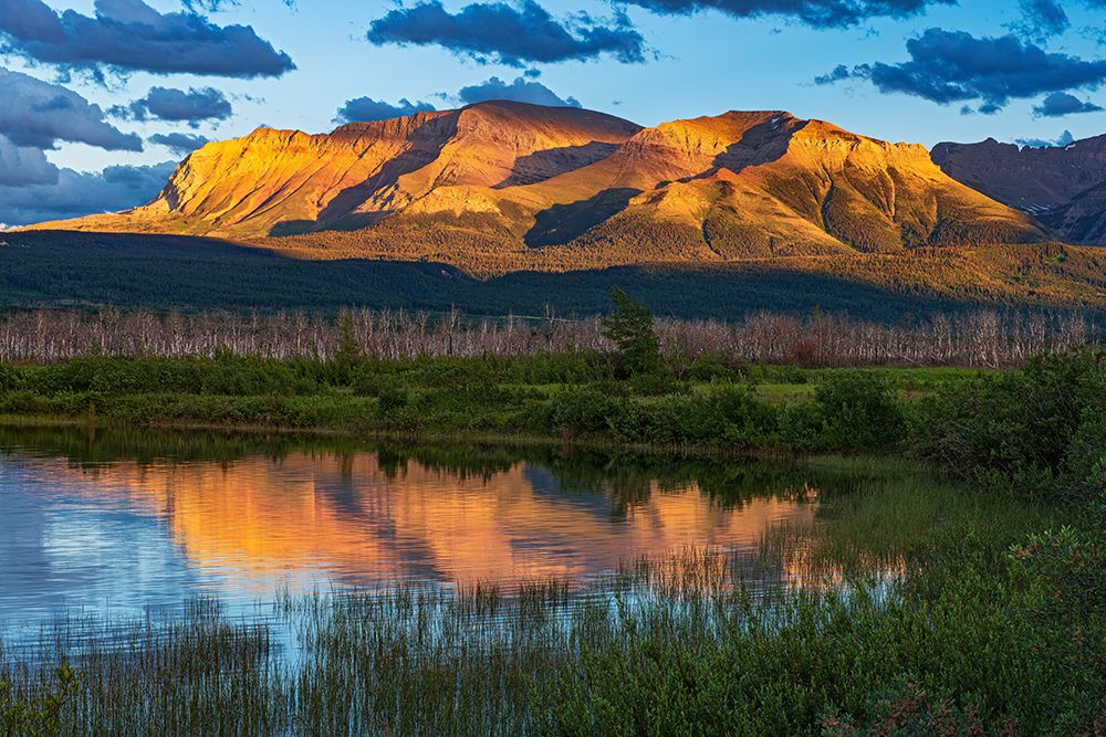 Canada-Alberta-Waterton Lakes NP Sofa Mountain at sunset reflected in Lower Waterton Lake art print by Jaynes Gallery for $57.95 CAD