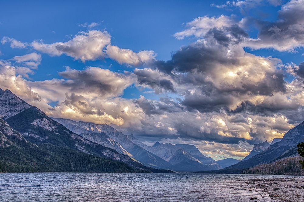 Canada, Alberta, Waterton Lakes National Park. Landscape with Waterton Lake and mountains. art print by Jaynes Gallery for $57.95 CAD