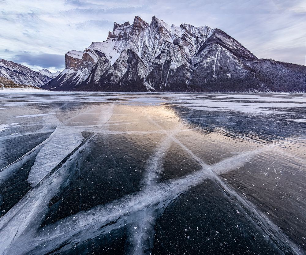 Lake Minnewanka ice lines, Canada art print by John Ford for $57.95 CAD