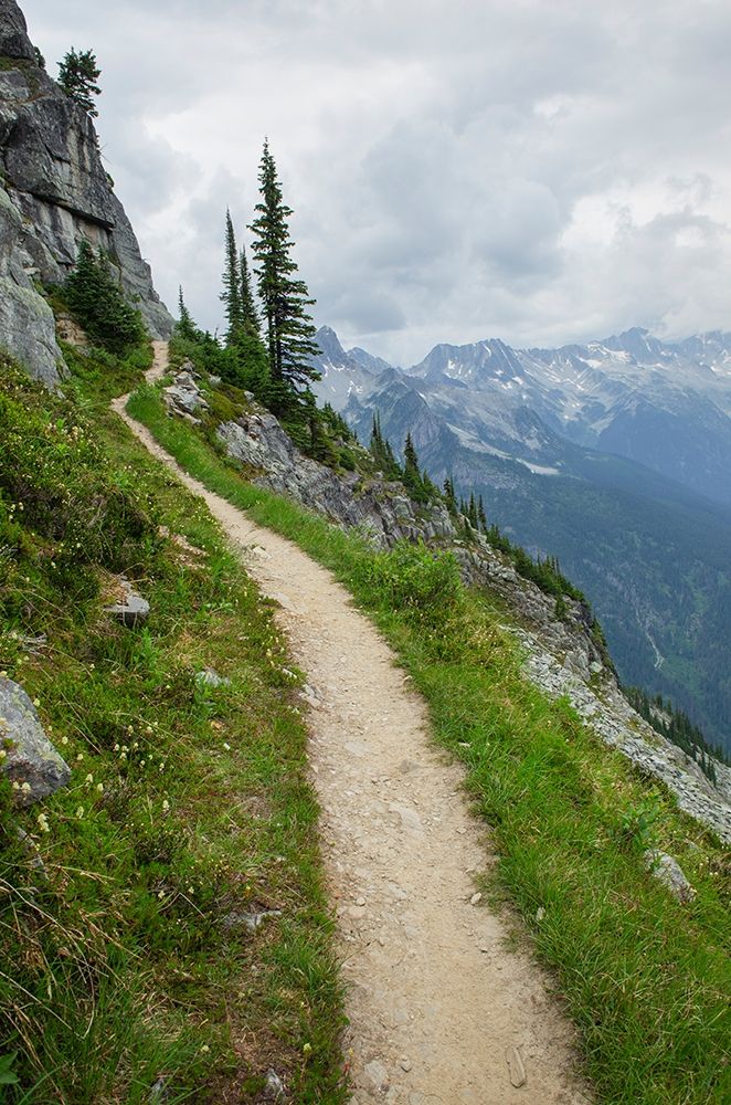 Abbott Ridge Trail along cliffs below Mount Abbott Selkirk Mountains Glacier National Park art print by Alan Majchrowicz for $57.95 CAD