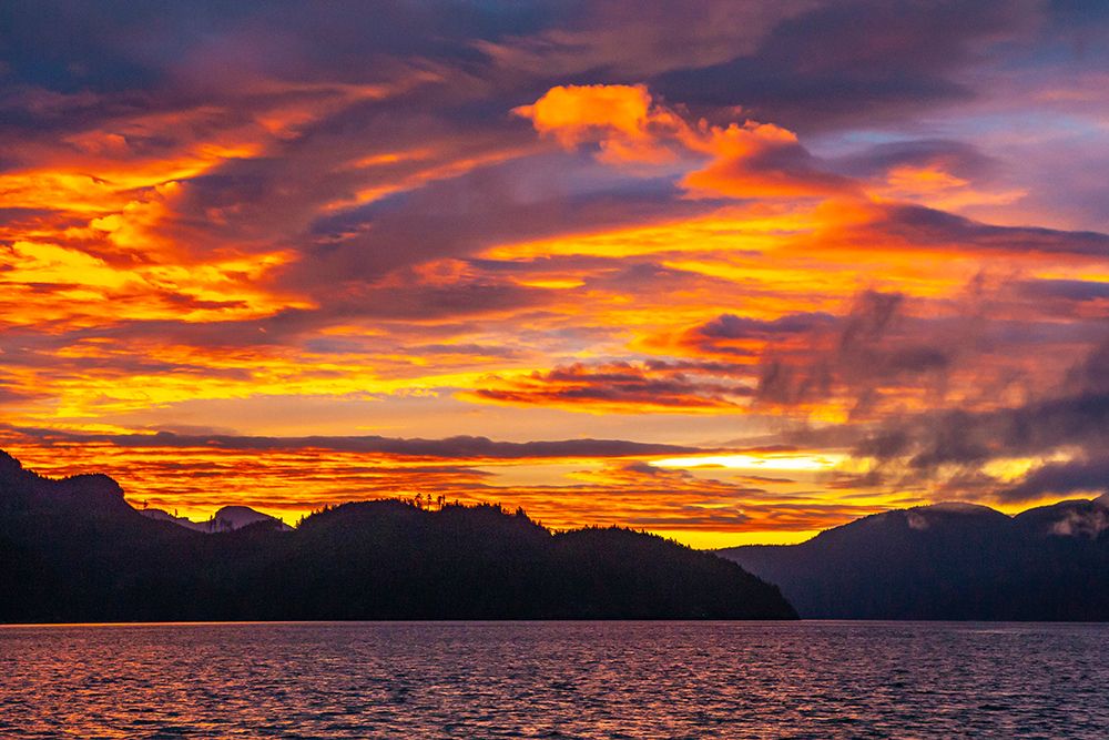 Canada-British Columbia-Inside Passage Sunrise on ocean and mountains art print by Jaynes Gallery for $57.95 CAD