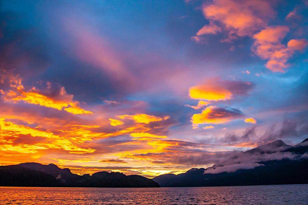 Canada-British Columbia-Inside Passage Sunrise on ocean and mountains art print by Jaynes Gallery for $57.95 CAD