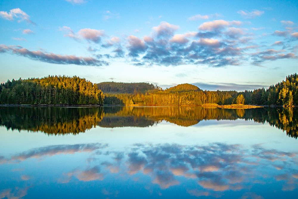 Canada-British Columbia-Inside Passage Sunrise on ocean and forested hills art print by Jaynes Gallery for $57.95 CAD