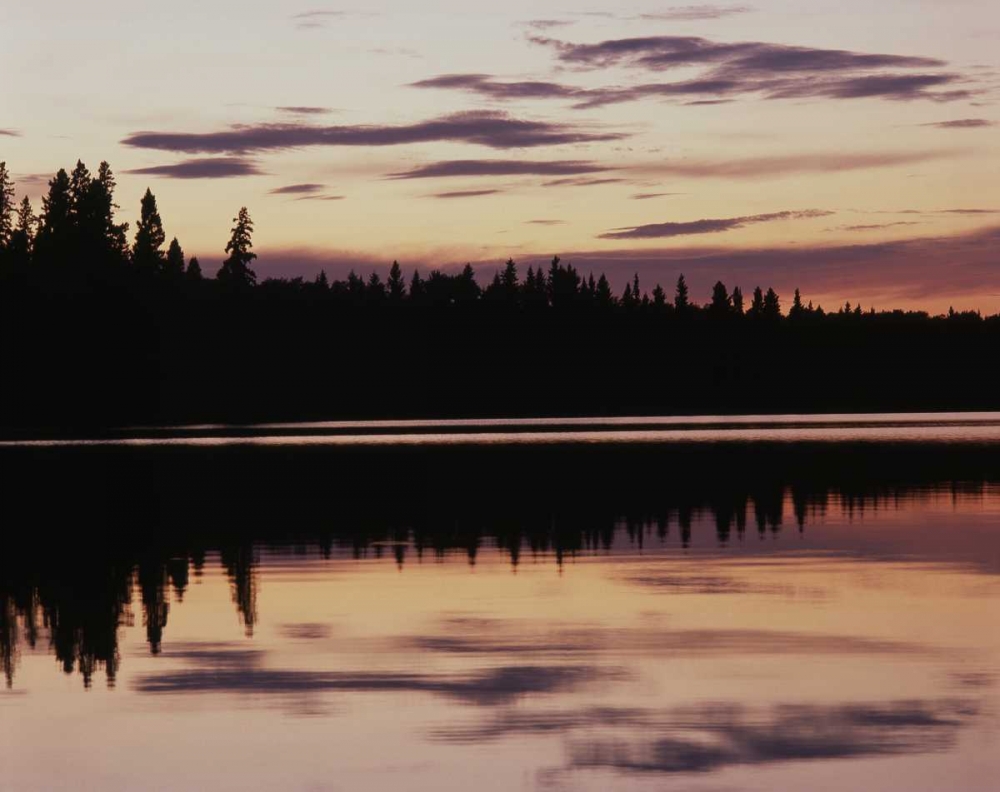 Canada, Manitoba, sunrise over Childs Lake art print by Mike Grandmaison for $57.95 CAD