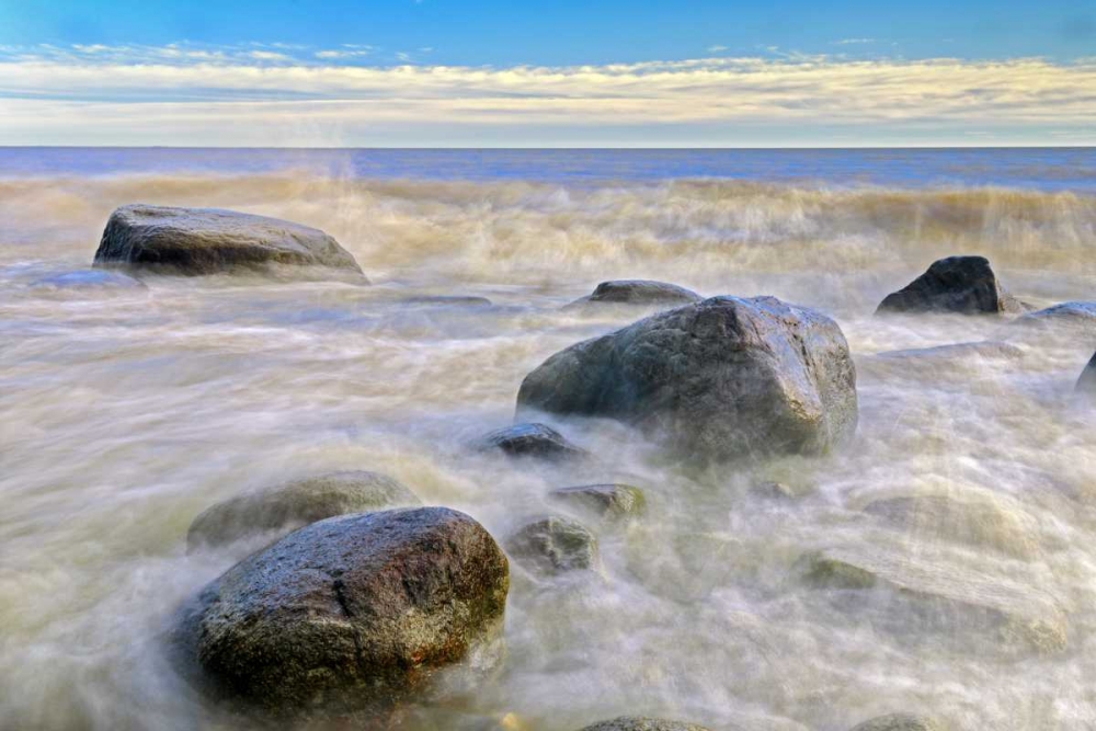 Canada, Manitoba Waves crashing on Lake Winnipeg art print by Mike Grandmaison for $57.95 CAD
