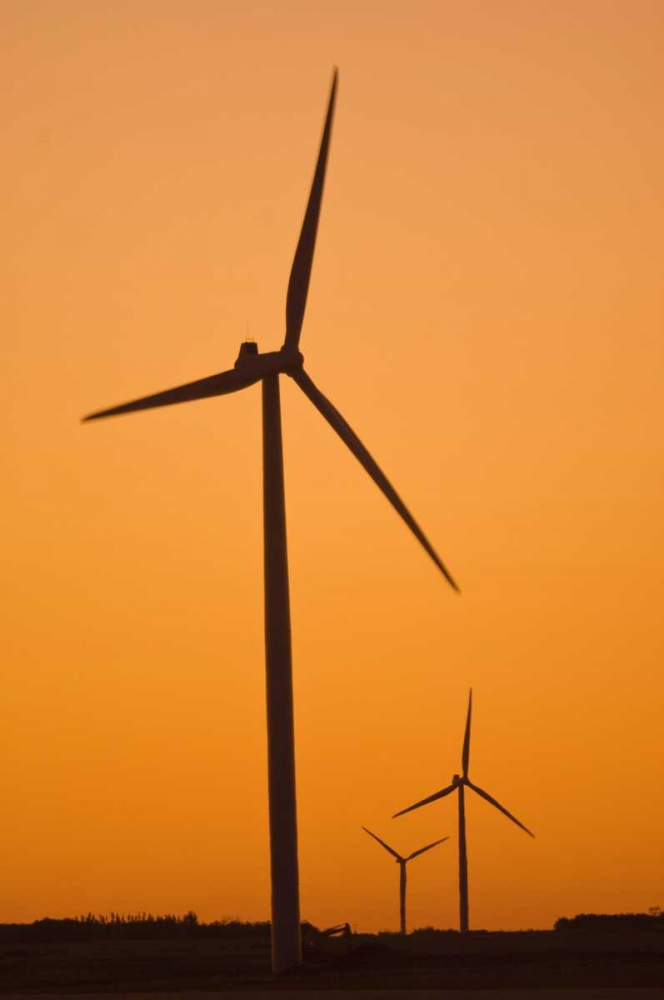 Canada, Somerset Wind turbines at sunset art print by Mike Grandmaison for $57.95 CAD