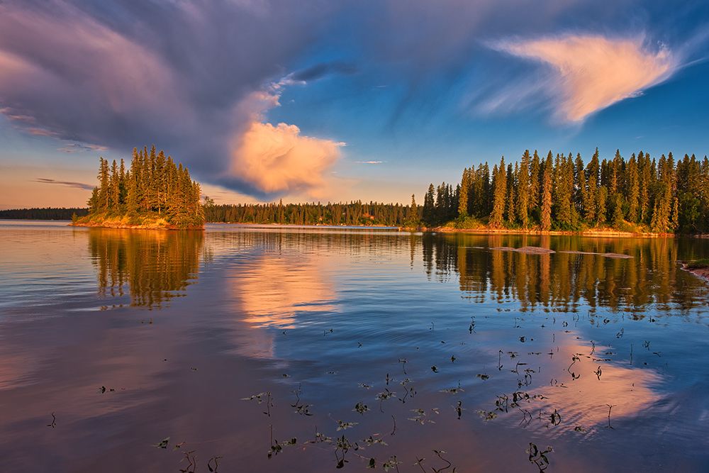 Canada- Manitoba- Paint Lake Provincial Park. Island on Paint Lake at sunrise. art print by Jaynes Gallery for $57.95 CAD