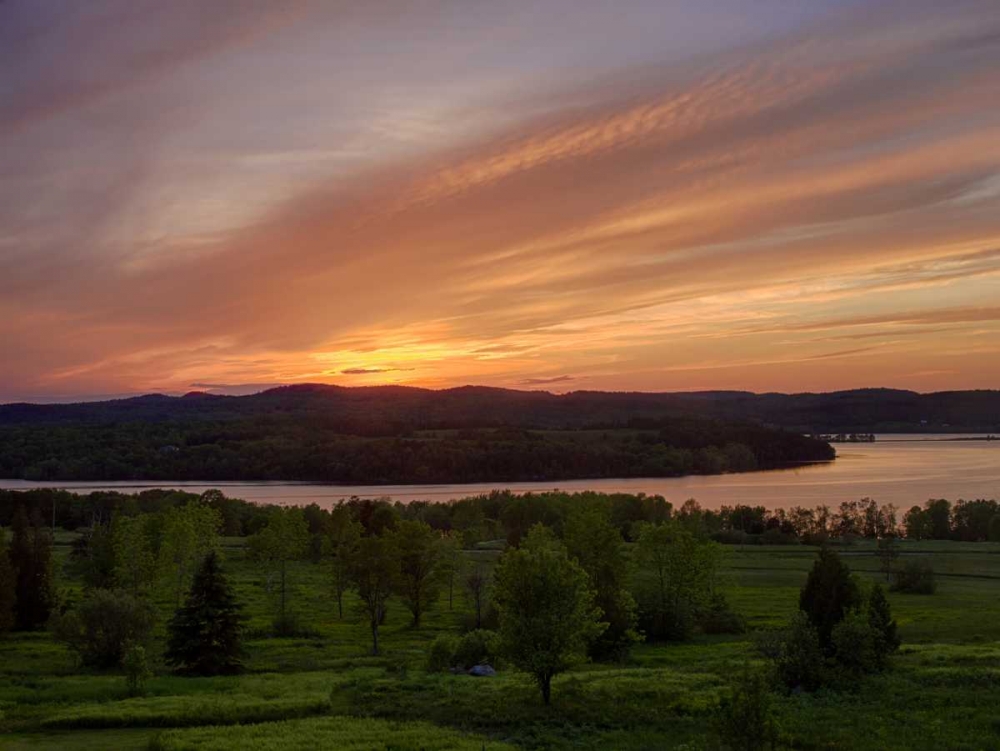 Canada Sunset on meadow and St John River art print by Ellen Anon for $57.95 CAD