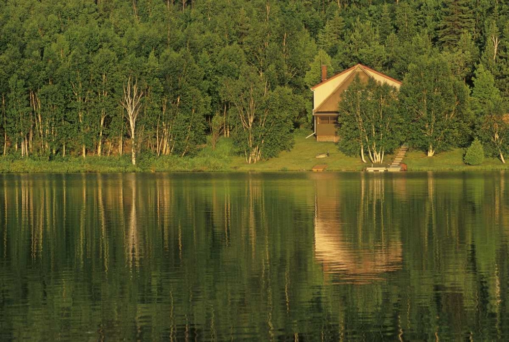 Canada, Sudbury Cottage on Tilton Lake at sunset art print by Mike Grandmaison for $57.95 CAD