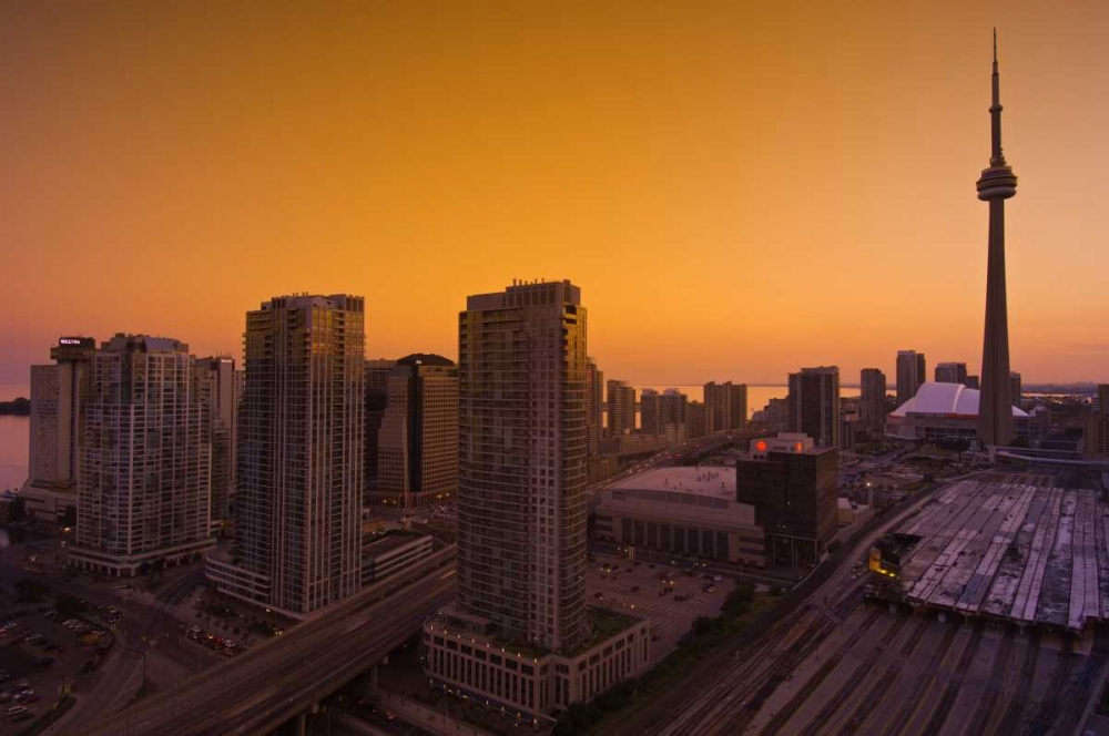 Toronto City at dusk with CN Tower art print by Mike Grandmaison for $57.95 CAD
