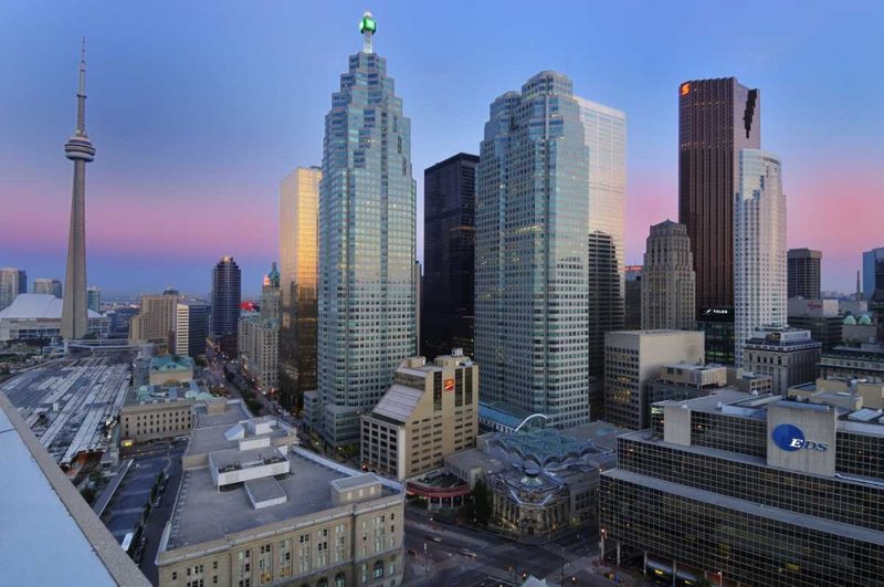 Toronto City at dusk with CN Tower art print by Mike Grandmaison for $57.95 CAD