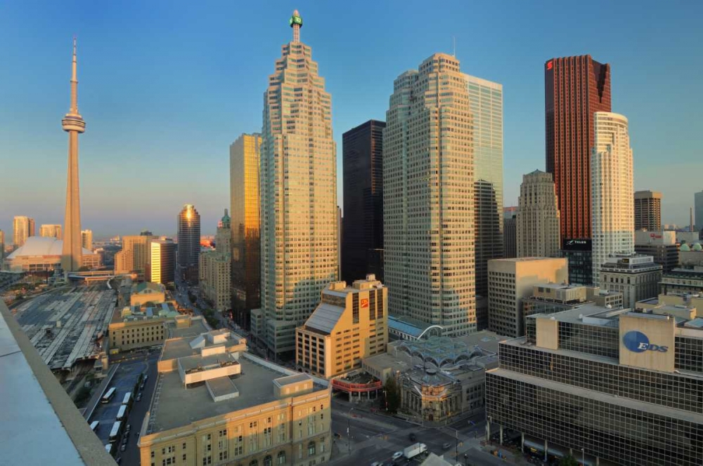 Toronto City at dusk with CN Tower art print by Mike Grandmaison for $57.95 CAD