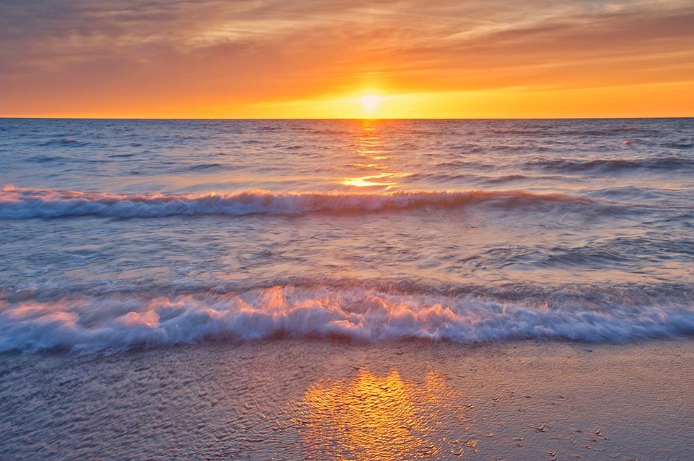 Canada-Ontario-Grand Bend Sandy beach on Lake Huron at sunset art print by Jaynes Gallery for $57.95 CAD