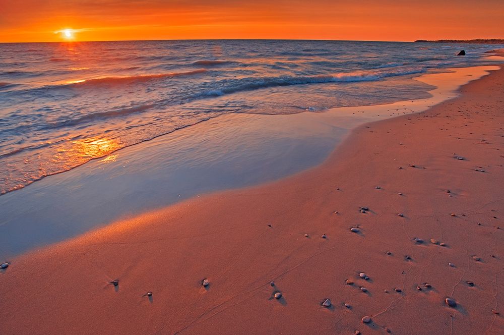 Canada-Ontario-Grand Bend Sandy beach on Lake Huron at sunset art print by Jaynes Gallery for $57.95 CAD