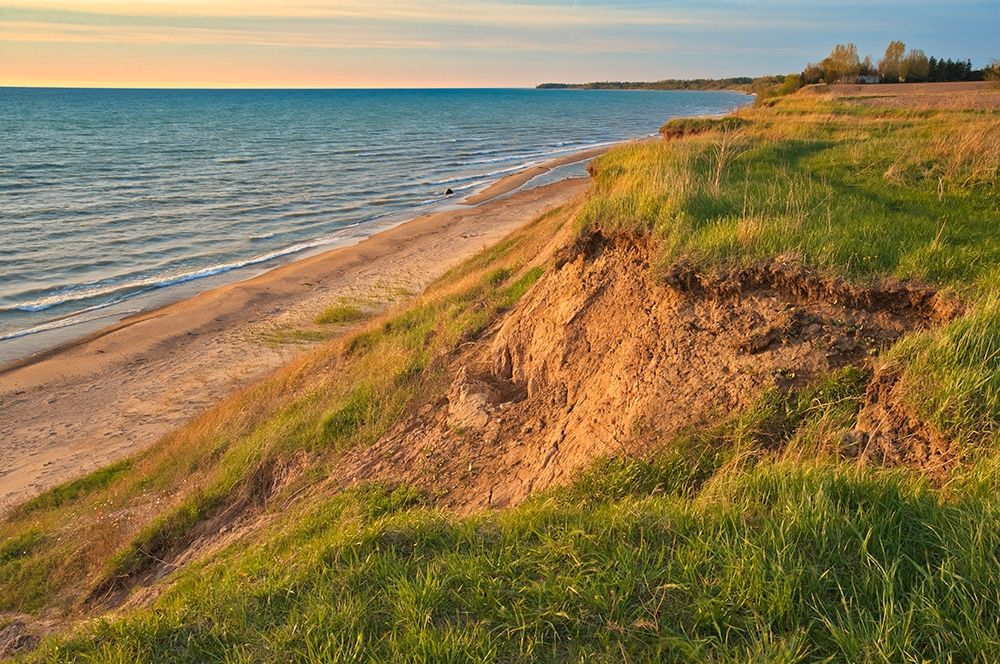 Canada-Ontario-Grand Bend Sandy beach on Lake Huron at sunset art print by Jaynes Gallery for $57.95 CAD
