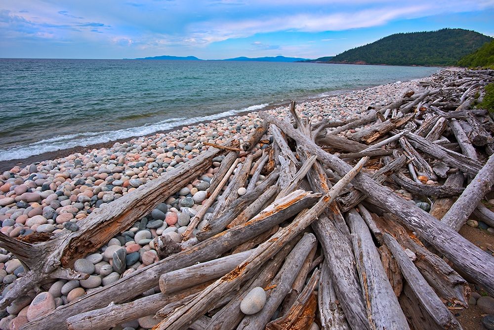 Canada-Ontario-Marathon Rocks and driftwood on Pebble Lake Superiors Beach art print by Jaynes Gallery for $57.95 CAD