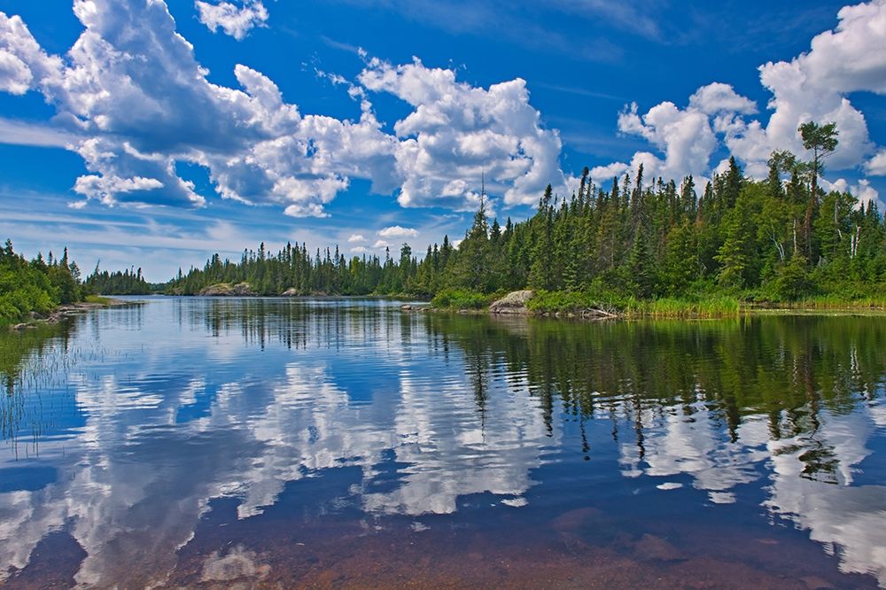 Canada-Ontario-Obatanga Provincial Park-Clouds reflected in Burnfield Lake art print by Jaynes Gallery for $57.95 CAD