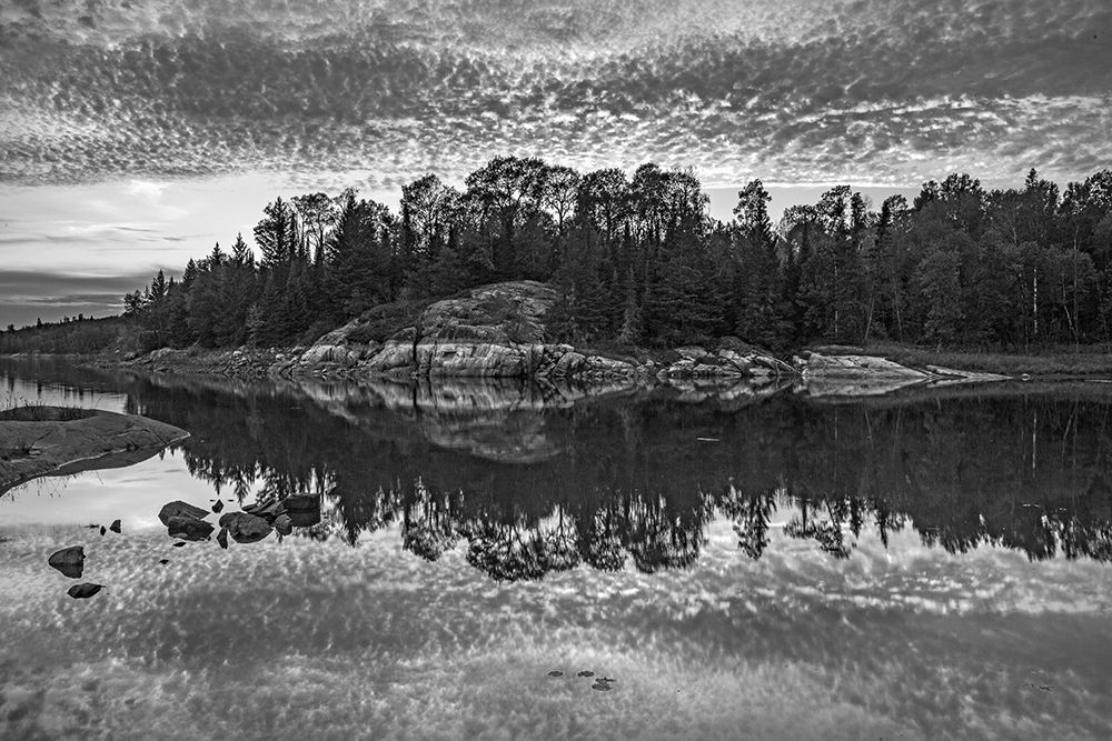 Canada-Ontario-Kenora District Black and white of clouds reflected in Middle Lake art print by Jaynes Gallery for $57.95 CAD