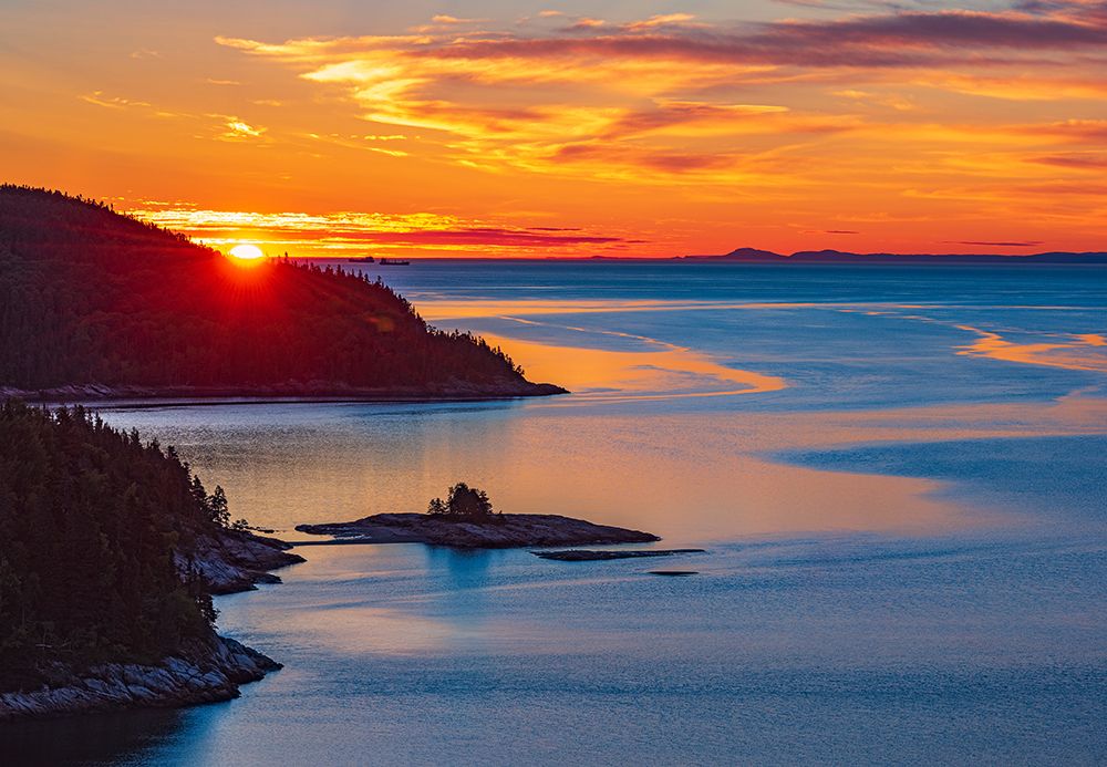 Canada-Quebec-Tadoussac. Sunrise along the Saguenay River. art print by Jaynes Gallery for $57.95 CAD