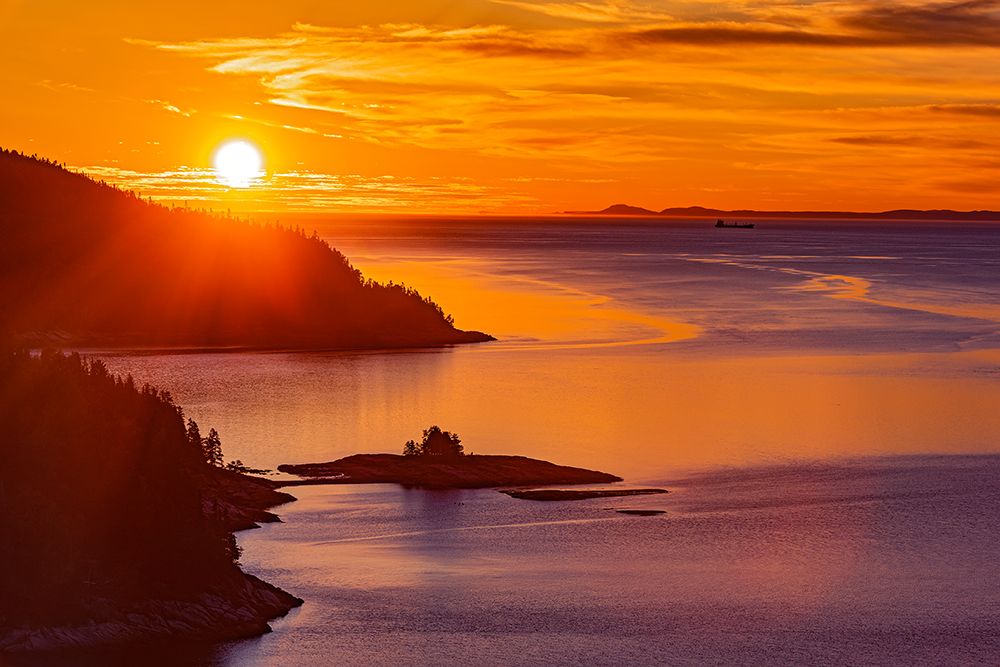 Canada-Quebec-Tadoussac. Sunrise along the Saguenay River. art print by Jaynes Gallery for $57.95 CAD