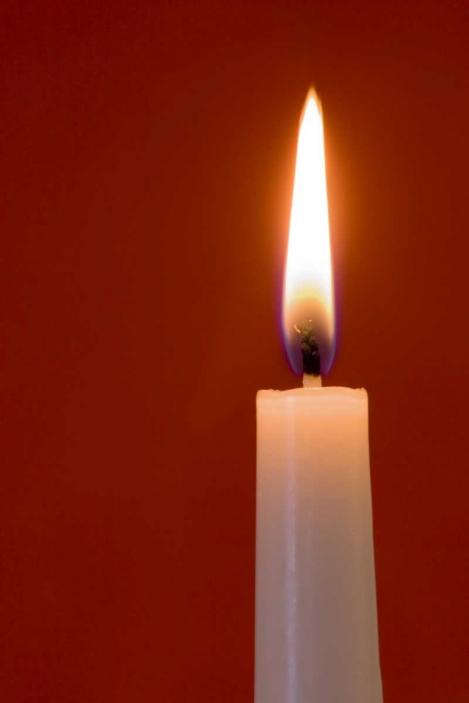 Burning candle on red background art print by Wendy Kaveney for $57.95 CAD