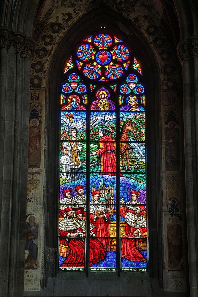 Austria-Vienna-Inner City (UNESCO World Heritage Site)-Votive Church stained glass window art print by Hollice Looney for $57.95 CAD