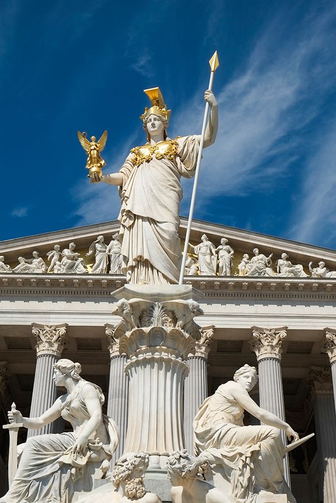 Vienna, Austria. Beautiful Parliament building in Vienna. Athena fountain art print by Julien McRoberts for $57.95 CAD