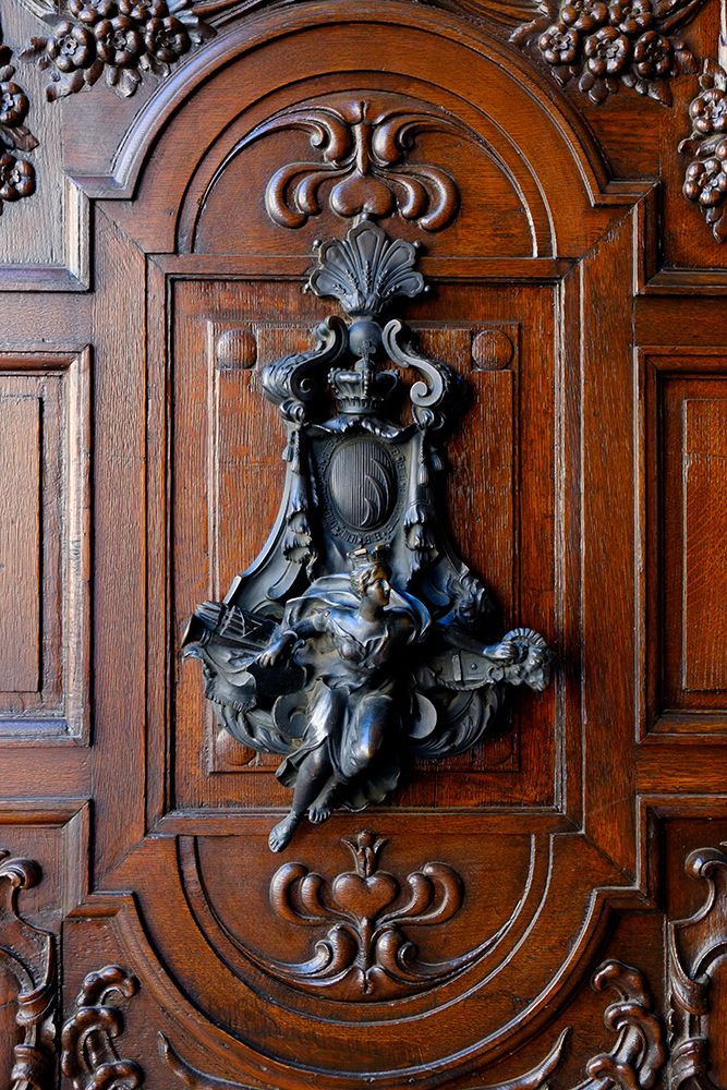 Vienna, Austria. Old beautiful wooden carved door from the 1800s. art print by Julien McRoberts for $57.95 CAD