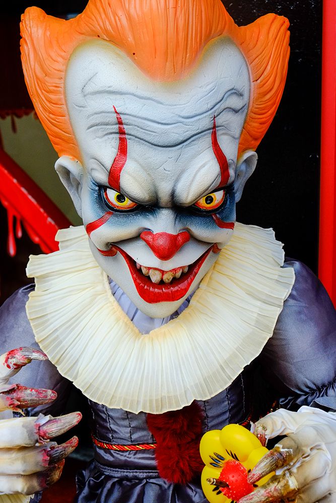 Vienna, Austria. Scary clown at house of horrors ride at The Prater Amusement park. art print by Julien McRoberts for $57.95 CAD